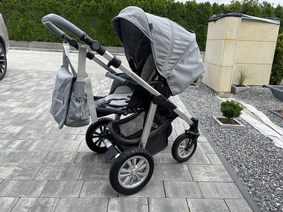 Lekki Wózek Baby Design Dotty Eco 2w1 (gondola, spacerówka, dodatki), szary