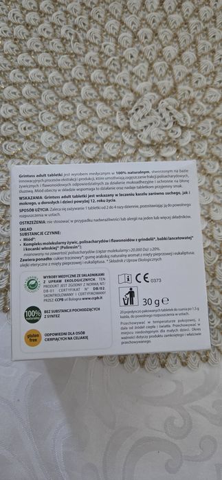 Tabletki na gardlo grintuss