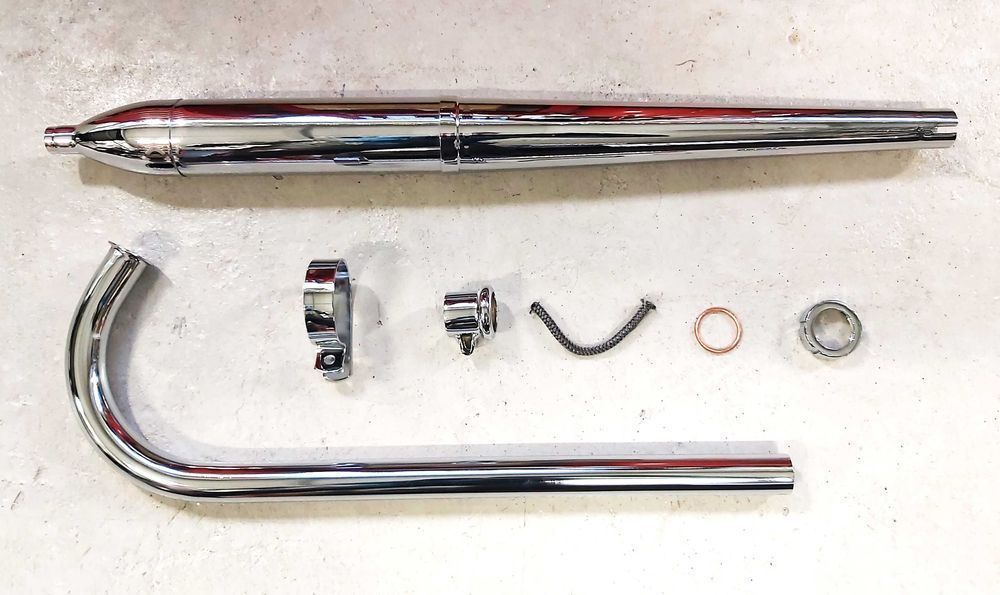 Motorower Simson SR 1, 2 Tłumik Kolanko Wydech Komplet NOWY !!