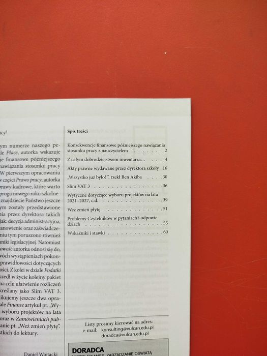 Doradca. Kadry, finanse, zarządzanie oświatą, Vulcan, wrzesień 2023