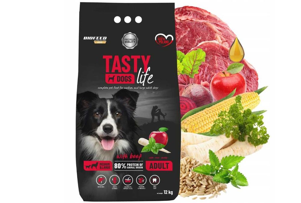 Karma dla psa Tasty Life 12kg z wołowiną