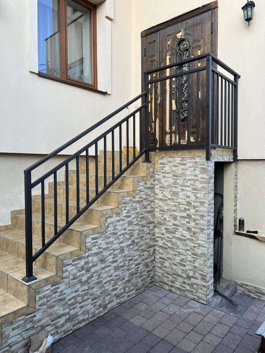 Перила чорний метал (нержавіюча сталь)