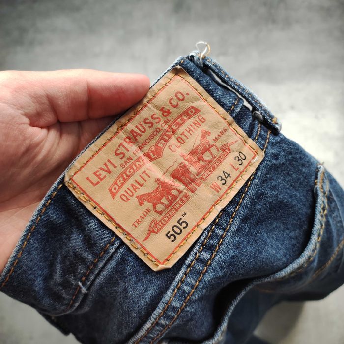 MĘSKIE Spodnie Jeansy Denim Classic PREMIUM Granat Levis 501 Proste Logo