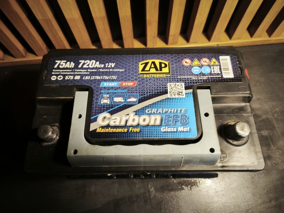Akumulator samochodowy ZAP, EFB Start-Stop  12V 75Ah 720A Polski prod.