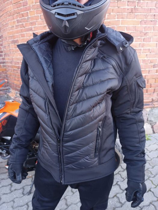 Lekka Bezpieczna kurtka Motocyklowa Czarno Siwa Ochraniacze  Nowość