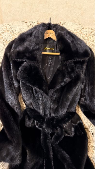 Шуба норковая Черная под Black Lama