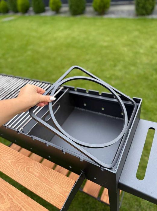 Мангал з решіткою для гриля і підставкою під казан метал 5 мм