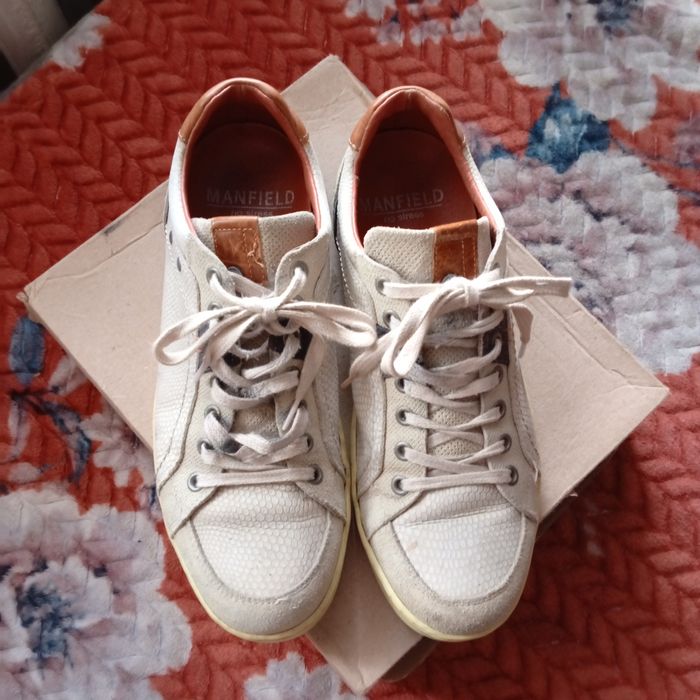 Кожаные мужские кроссовки