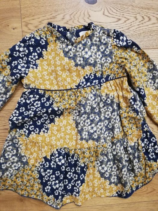 Zara sukienka boho w kwiaty 98cm 2-3lata bawełna 100%