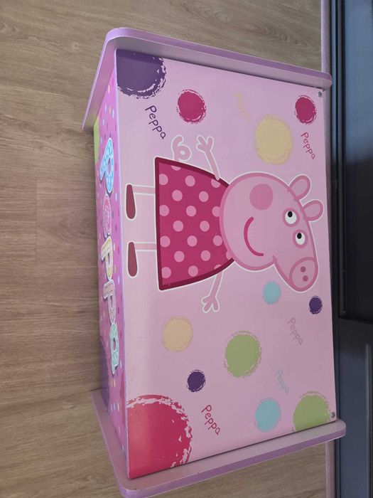 Bau de madeira rosa Peppa Pig