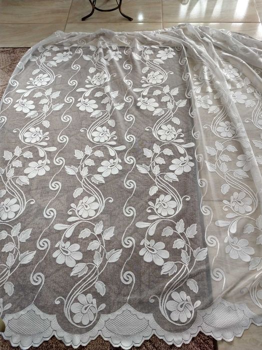 WYJĄTKOWA OKAZJA! Śliczna śnieżnobiała polska firanka!