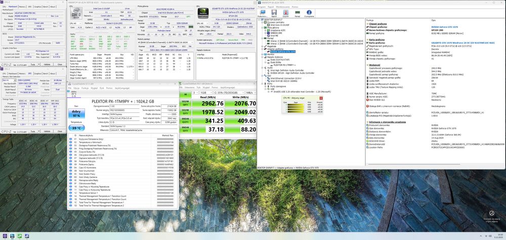 Gaming PC 4x4.1 GHz 32GB DDR4 GTX1070 8GB 1TB NVMe Win11 Pro KLAW+Mysz