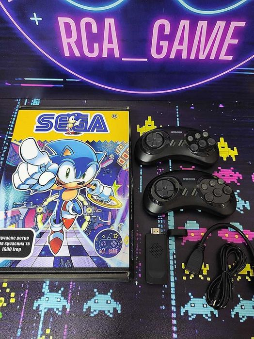‼️НОВА‼️ГАРАНТІЯ‼️Сучасна Ретро Ігрова Приставка Sega Mega Drive 2 HDMI 1600 вбудованих ігр Сега Мега Драйв Sonic Mortal Kombat Battletoads Comix Zone