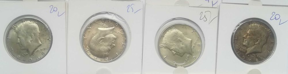 Zestaw 12 srebrnych monet pół dolara z 1967-69 srebro ag half dolar 4
