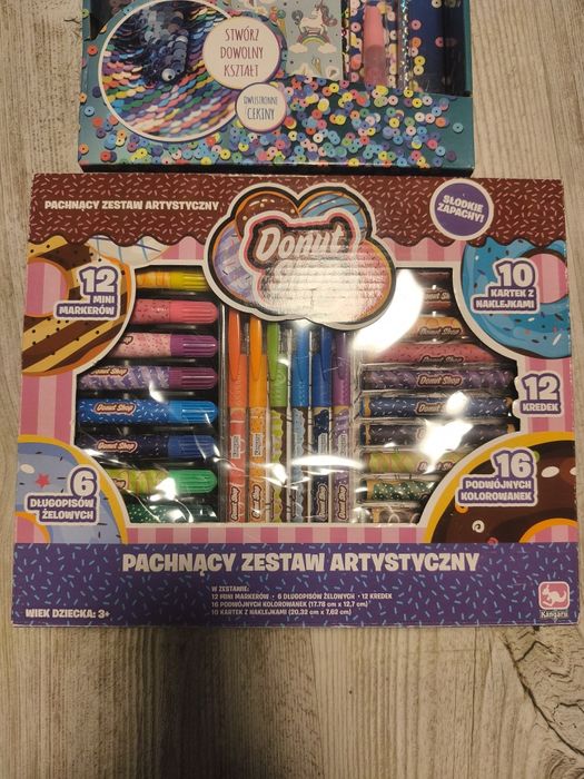 Pachnący zestaw artystyczny Donut Shop i pamiętnik cekinowy