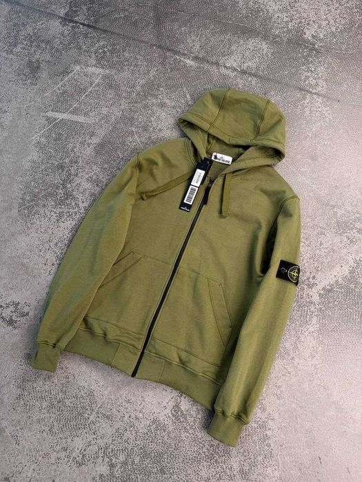 Зип худи Stone Island Зеленое Оригинал