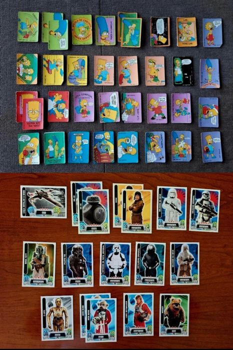 Simpsons Star Wars bollycao panrico autocolantes cromos cartas