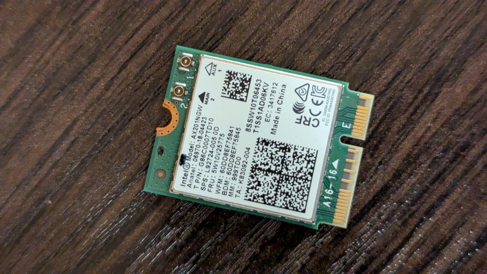 Intel AX201ngw wifi 6 ax m2