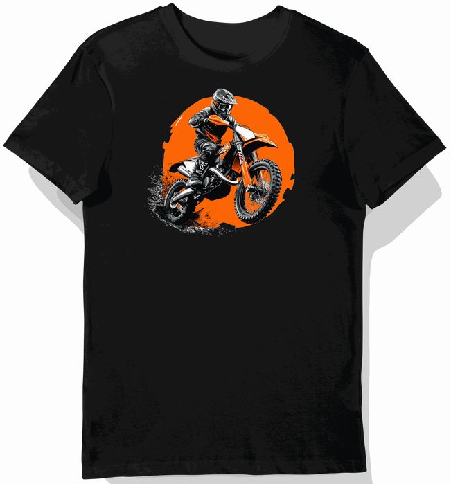 Dynamiczna Koszulka męska czarna z Motywem Enduro KTM XL