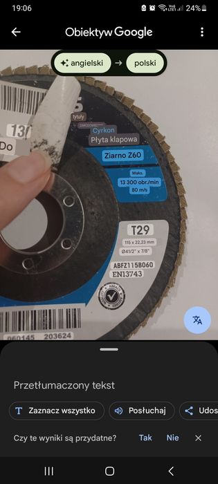 Tarcza Krążek listkowy z cyrkonu ABFZ115B060 Abracs Pro 115mm 60g