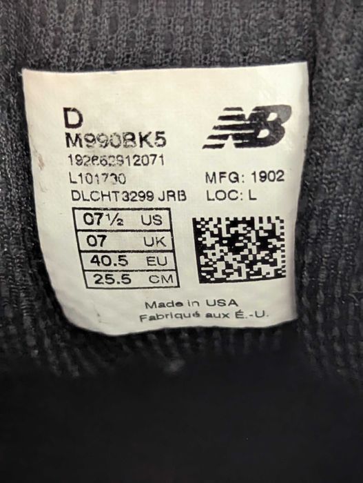 New Balance 990v5 Made In USA Black 990 993