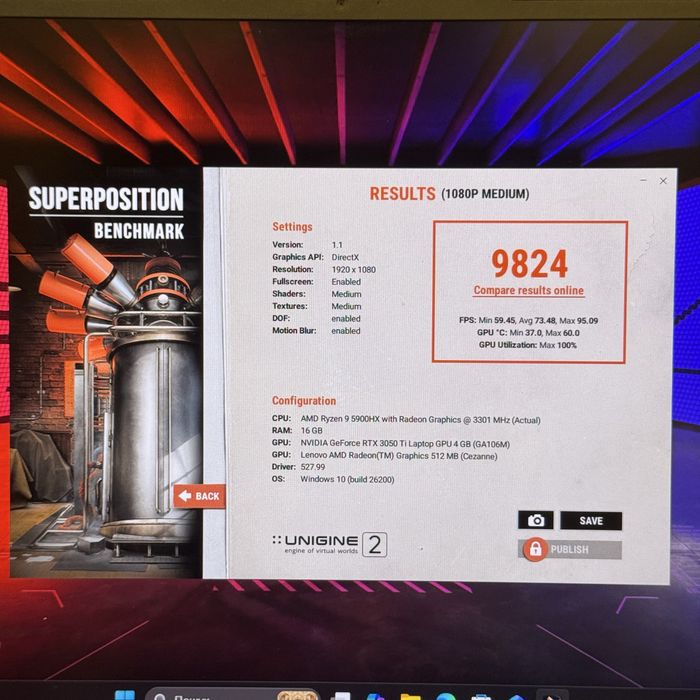 Як новий! Ігровий ноутбук Ryzen 9 5900, Rtx 3050Ti, 144Hz