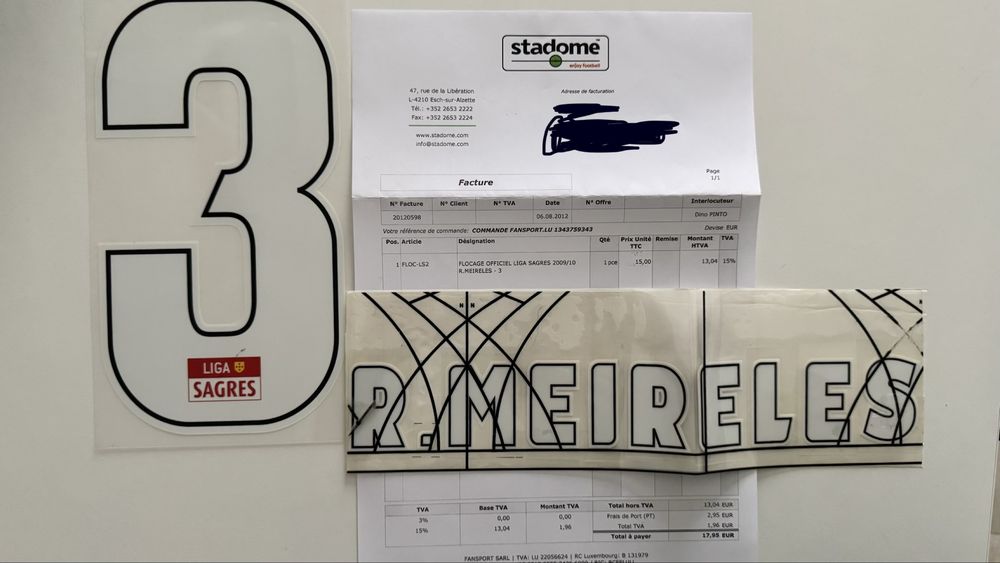 Nameset original para camisola FC Porto Raul Meireles