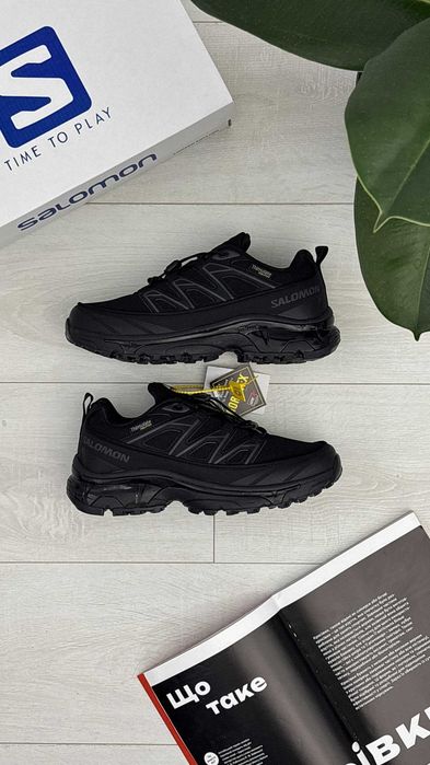 Мужские термо кроссовки Salomon Skeleton Black | Водостойкие (41-46)