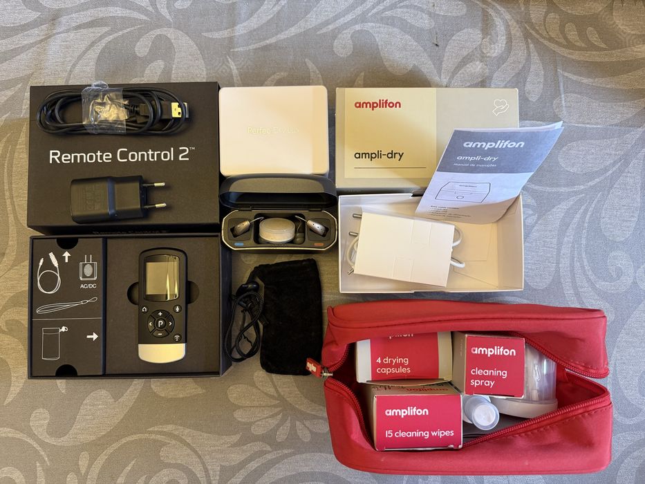 Aparelhos Auditivos Minisom (marca Amplifon) + Desumidificador + Controlo Remoto 2 - COMO NOVOS!!!