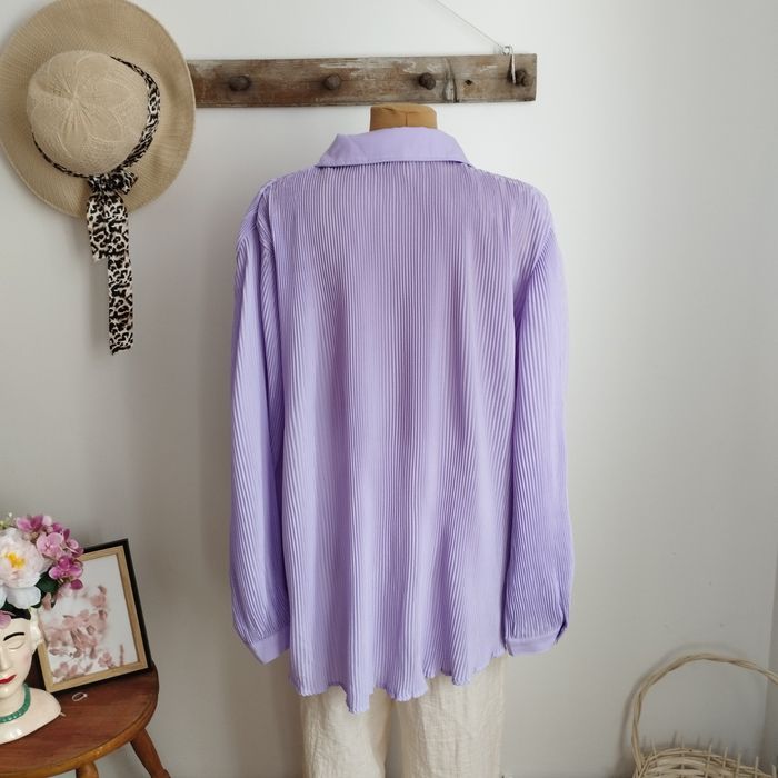 Damska koszula plisowana oversize Pretty Little Thing liliowa S–XXL