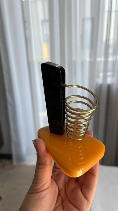 Stojak bakelit na długopis /patyczki koktajlowe spirala metal art-deco