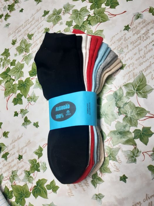 12 pares de meias novas curtas tamanho 35-40,  algodão