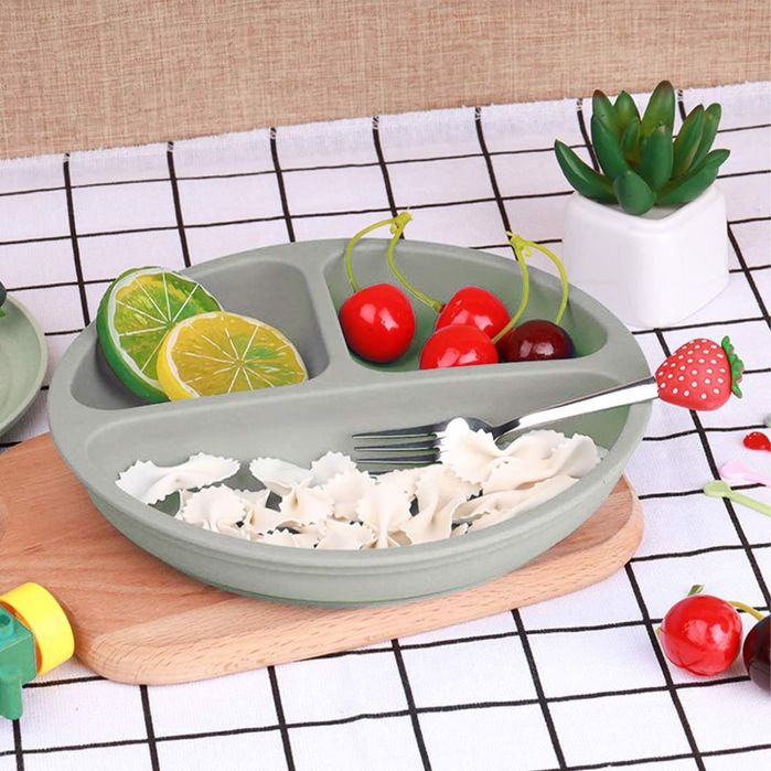 Silikonowa miska dla niemowląt szara