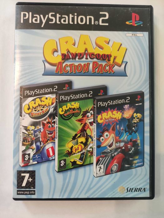 Crash Bandicoot Action Pack (2) PS2 PlayStation 2 angielska komplet