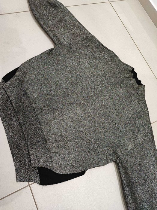 Bluza sweter H&M srebrna nitka S M L golf