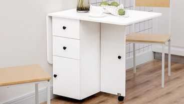 Mesa extensível e dobrável cozinha, sala jantar, apoio 120 x 60 x 76,5