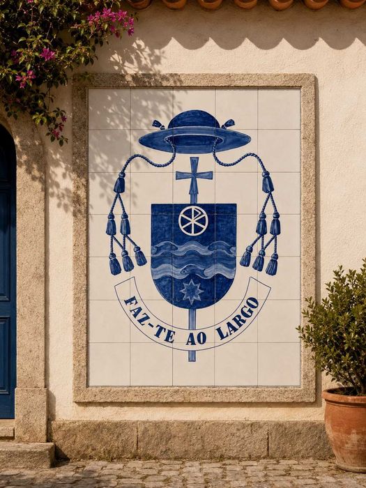 Painel de Azulejos Portugueses – Brasão Religioso | Azularte | Peça Única