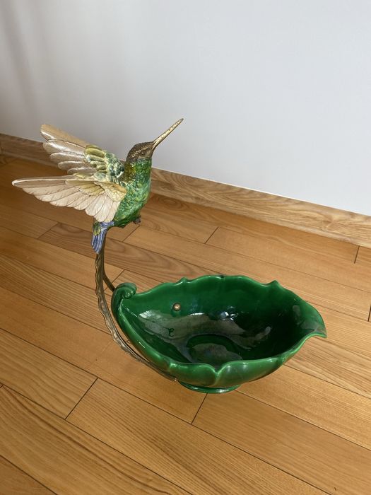 Porcelanowa Misa z Kolibrem Zielona