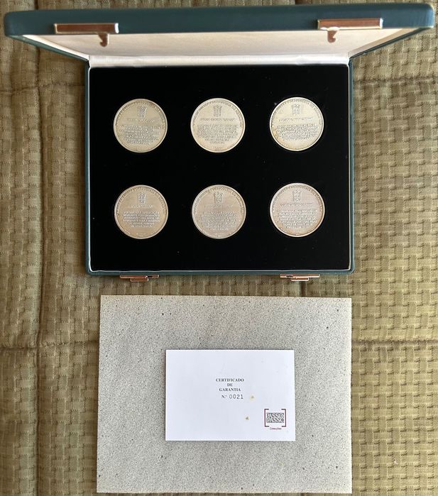 Lote de 12 Medalhas Prata 925 Navios de Guerra Portugueses Século XIX