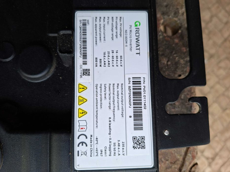 MICRO INVERSOR para dois paineis solaresWI-FI