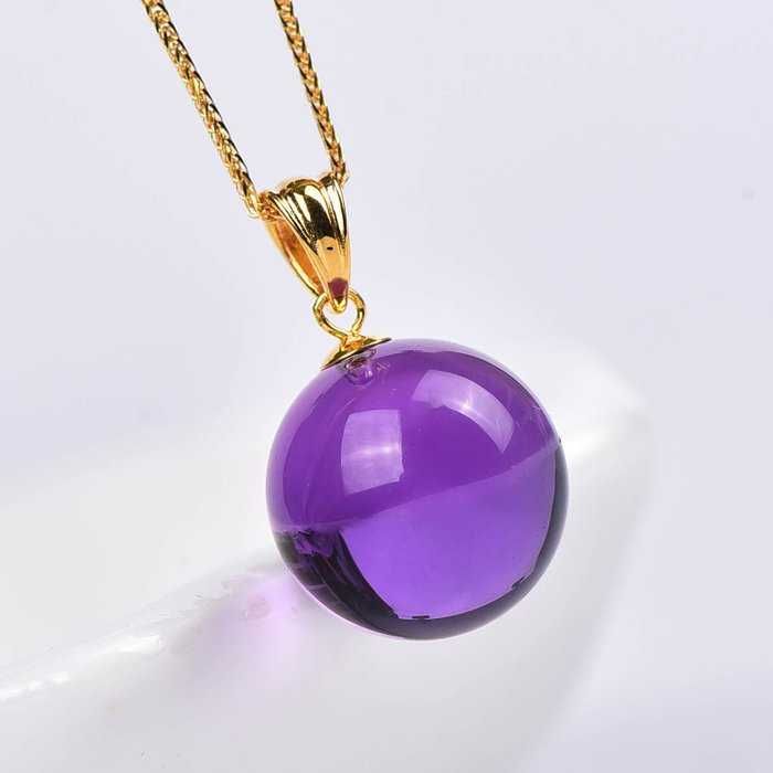 Colar com pingente - 18 K Ouro amarelo Ametista