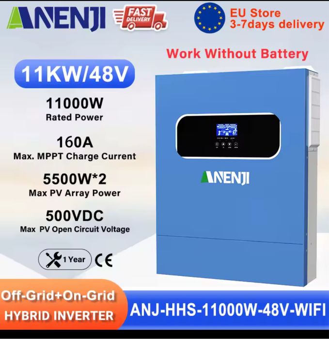 Falowniki hybrydowe Anenji Easun 11kw off grid