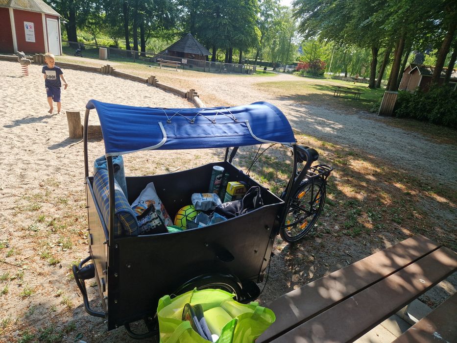 Rower riksza gondola cargo dla dzieci transportowy cargo