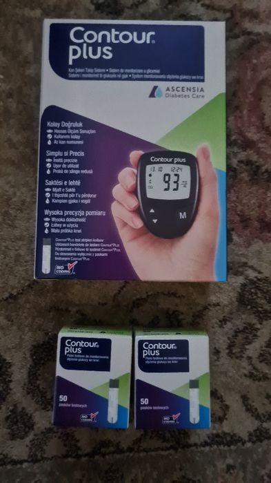 Glukometr Contour plus nowy plus 2 opakowaniu pasków