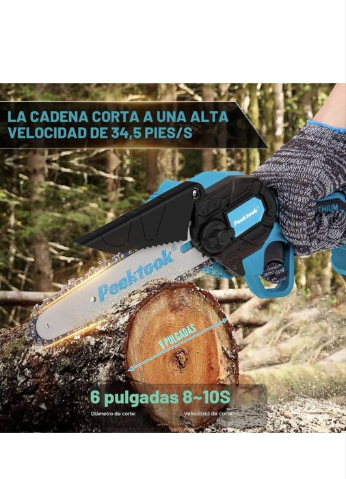 Mini motoserra com duas baterias