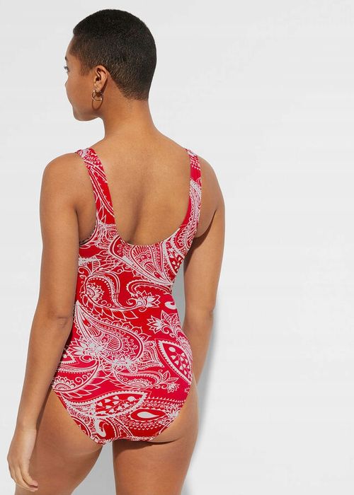 B.P.C kostium kąpielowy biało-czerwony we wzory 42.