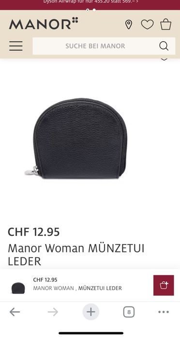 Кожаная монетница кошелек Manor Германия