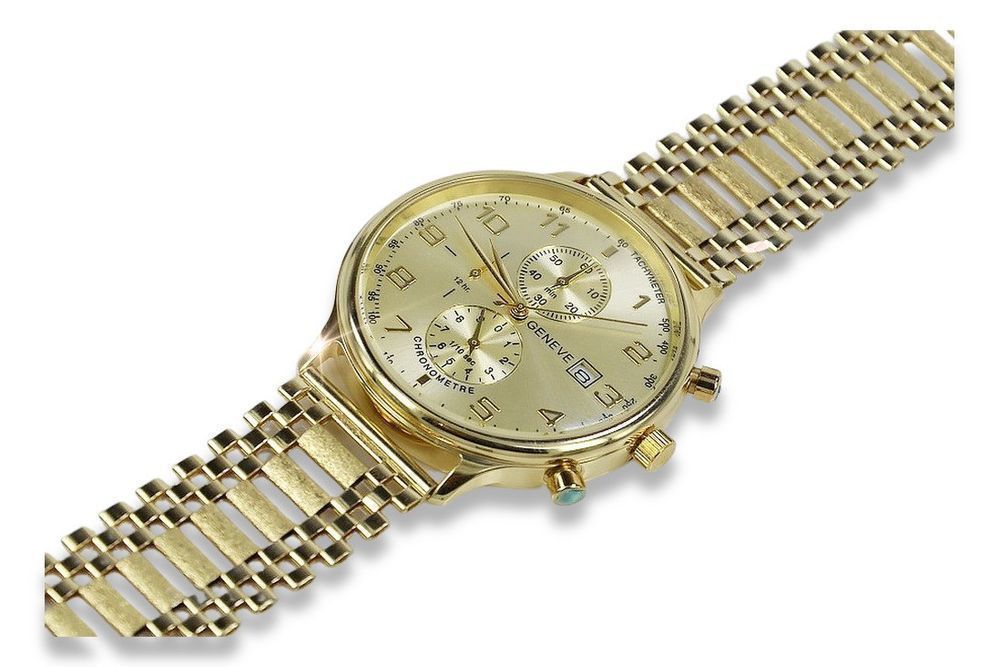 Złoty zegarek męski 14k włoski Geneve mw005y&mbw010y Kraków