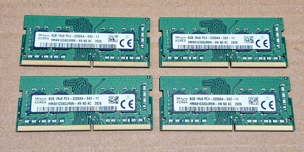 Pamięć RAM 8GB PC4 DDR4 3200MHZ laptop SODIMM Samsung SKhynix Micron