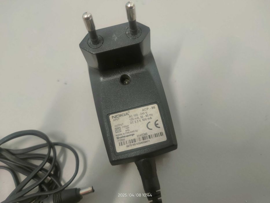 Ładowarka Nokia ACP-8E, wyjście DC 5.3V 500mA, gruby bolec Nokia
